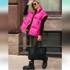 Pink puffer vest